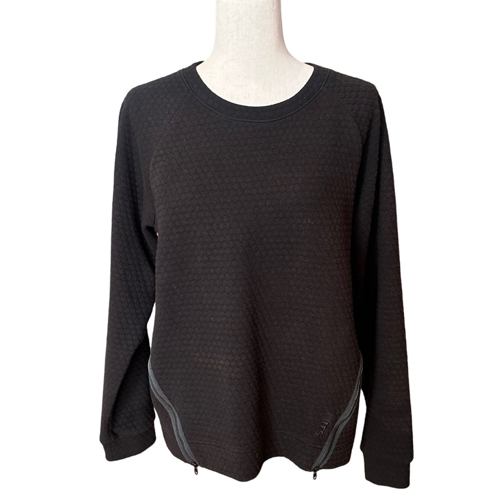 5.11 Tactical Black Long Sleeve Quilted Crewneck Top